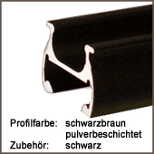Profilfarbe Schiene schwarz